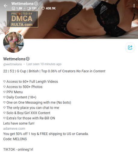 No Face in Content on Onlyfans - Example 10