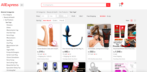 AliExpress screenshot