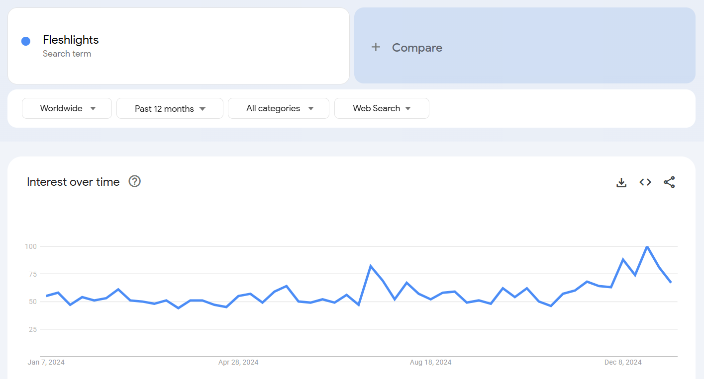 Fleshlights - Past 12 Months Search Trend on Google Trends