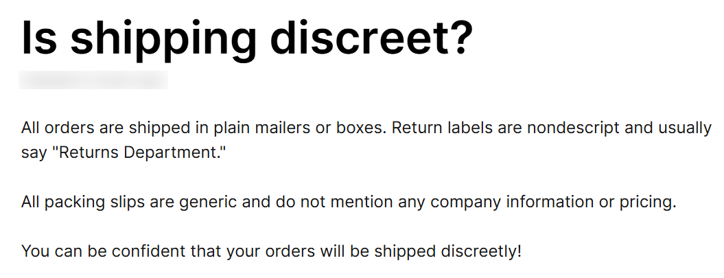 SexToys’s Site Shipping Process