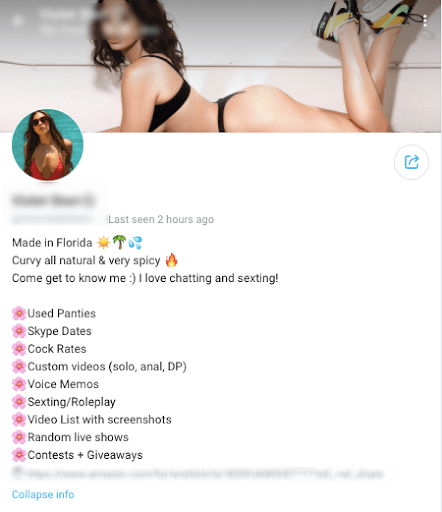 Une utilisatrice d'OnlyFans a mentionné son entreprise de vente de culottes usagées sur sa bio OnlyFans