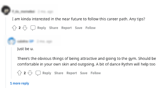 A reddit user discussing on How much money do male strippers make on average is depends upon looks and muscular