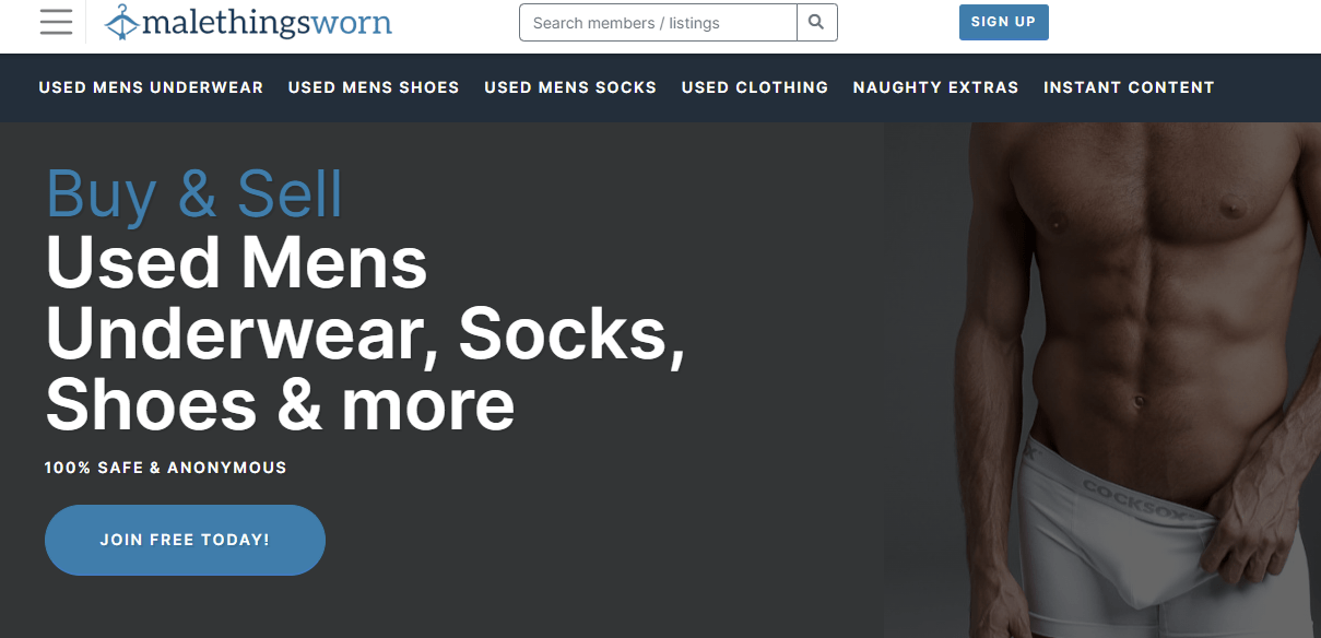 malethingsworn site to sell used men underwear