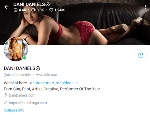 Screenshot of OnlyFans profile & how they promoted it