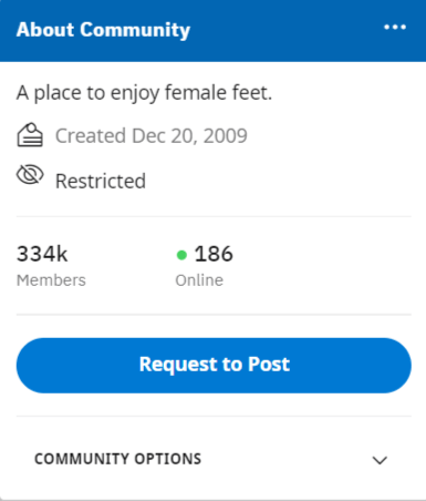 Screenshot of FeetFinder reddit community