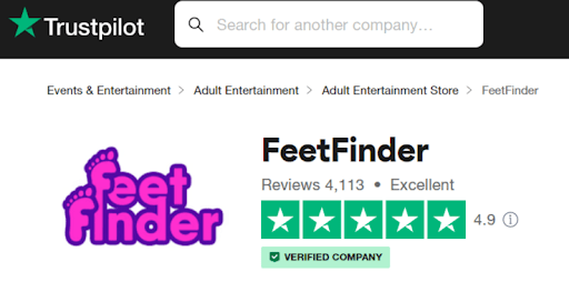 Screenshot of FeetFinder reviews from TrustPilot