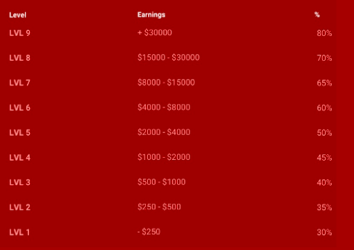 Screenshot of earnings in a site like chaturbate