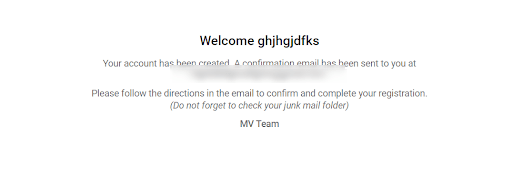 screenshot of email verifiation on manyvids