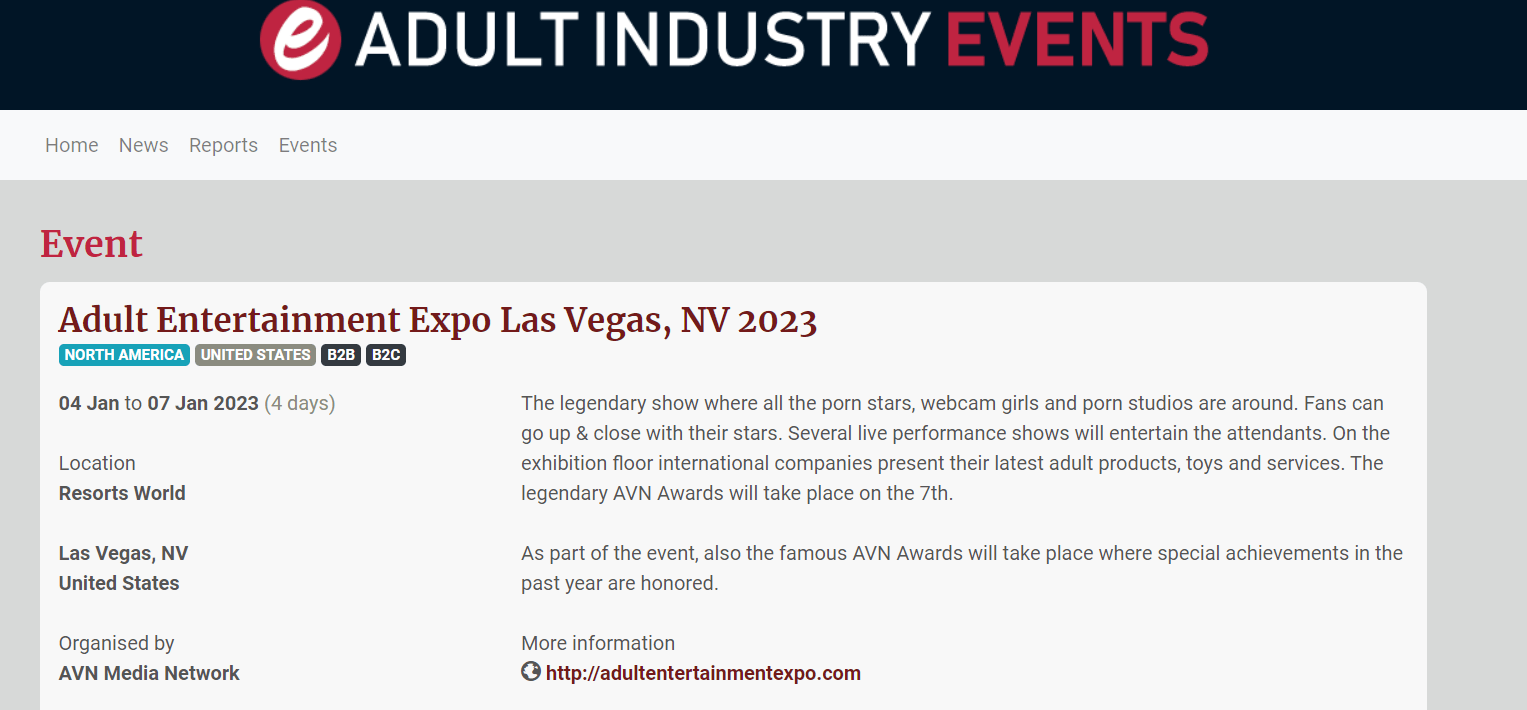 Adul industry events to find models for porn shoots