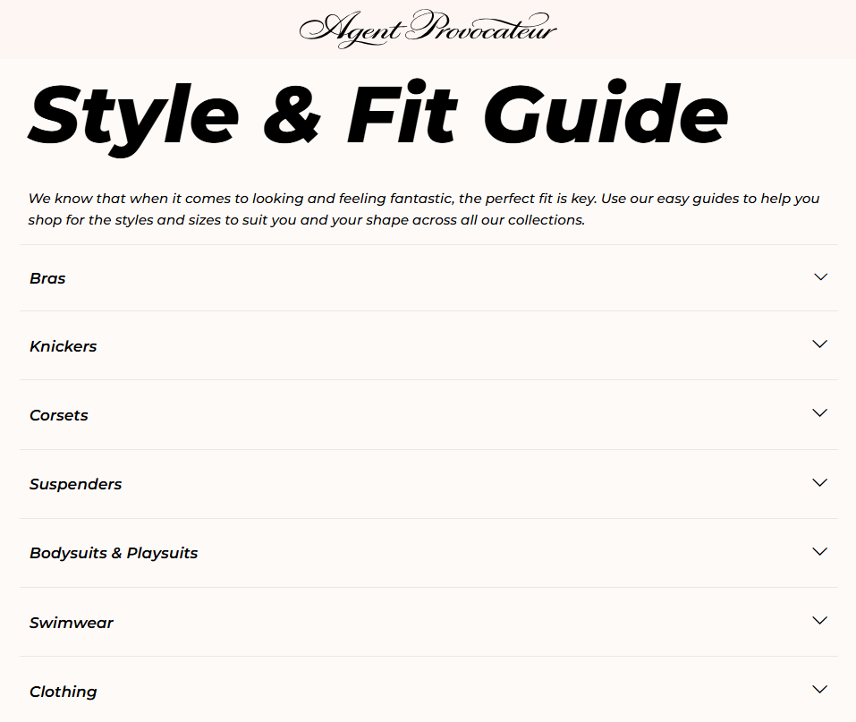 Lingerie’s Style & Fit Guide by Agent Provocateur