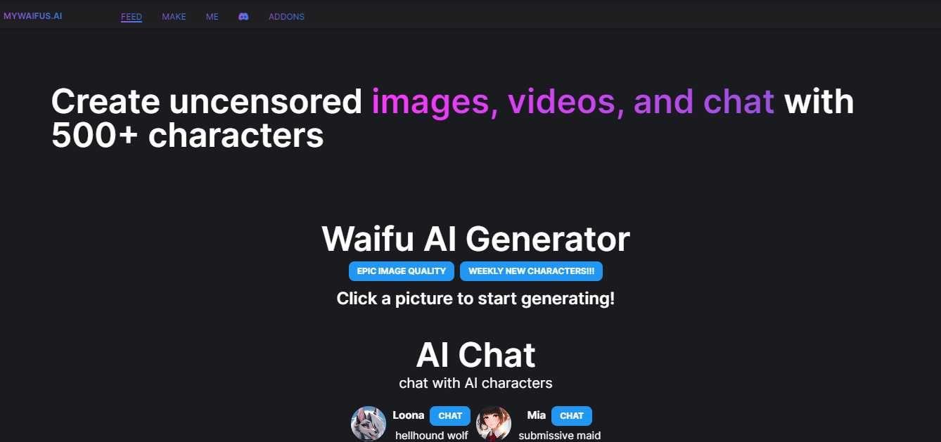 MyWaifus AI Hentai Generator