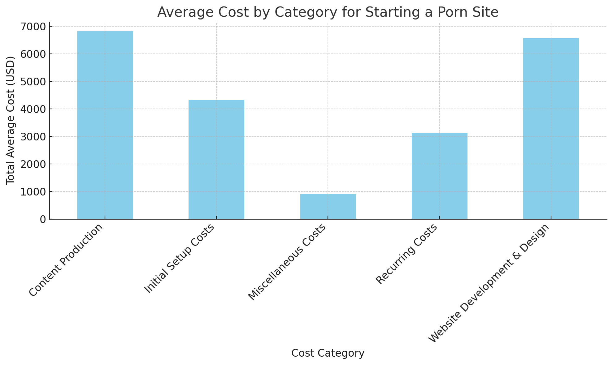 Average Cost by Category for Starting a Porn Site