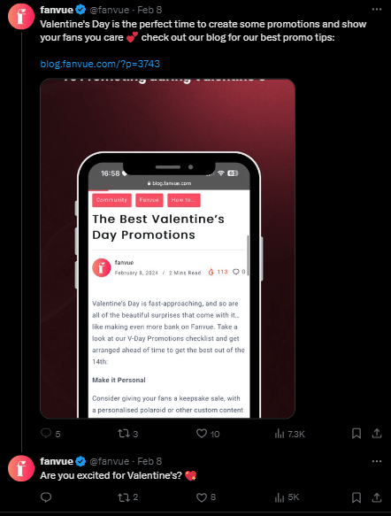 Fanvue’s Valentine’s Day Promotion Ideas