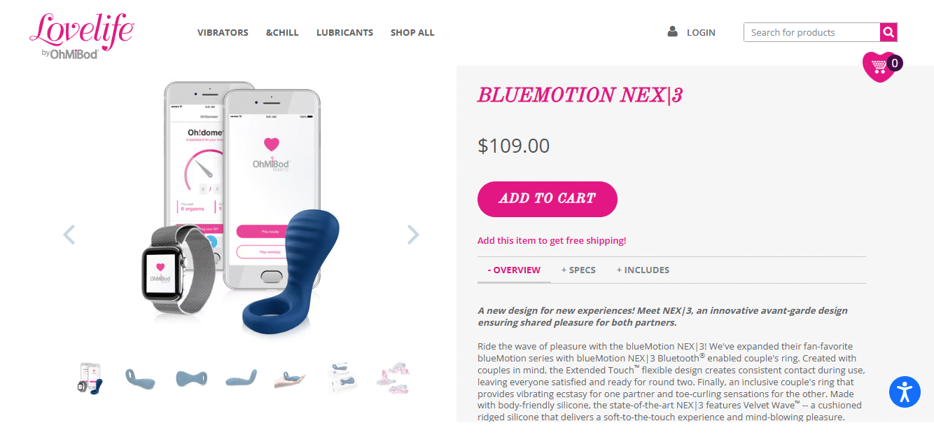 OhMiBod Bluemotion Nex 3 With App Connected Facility