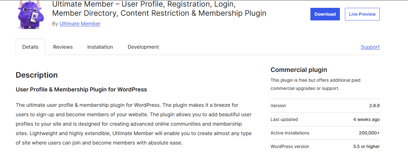 Ultimate Member WP Plugin for User Registration and Profile Management