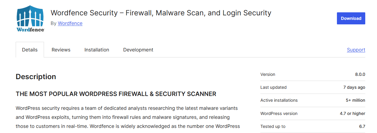 Wordfence WP Plugin for Firewall Against Threat and Unauthorized Access