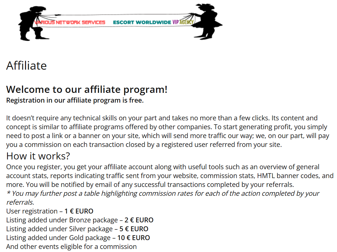   Escort Agency’s Affiliate Program