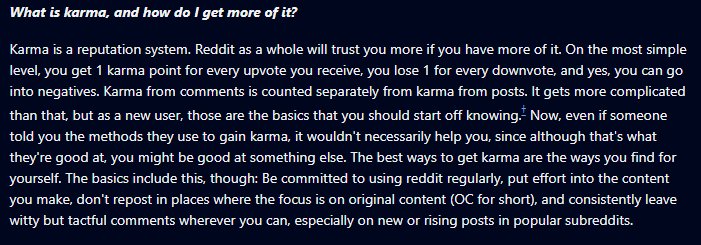 Explanation About Reddit’s Karma Points