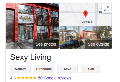 Google Review of Sexy Living By Its Users