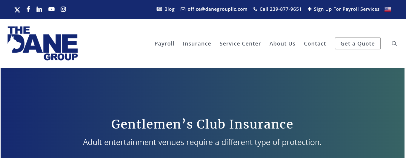 The Dane Group, Offering Insurance for Gentlemen’s Club