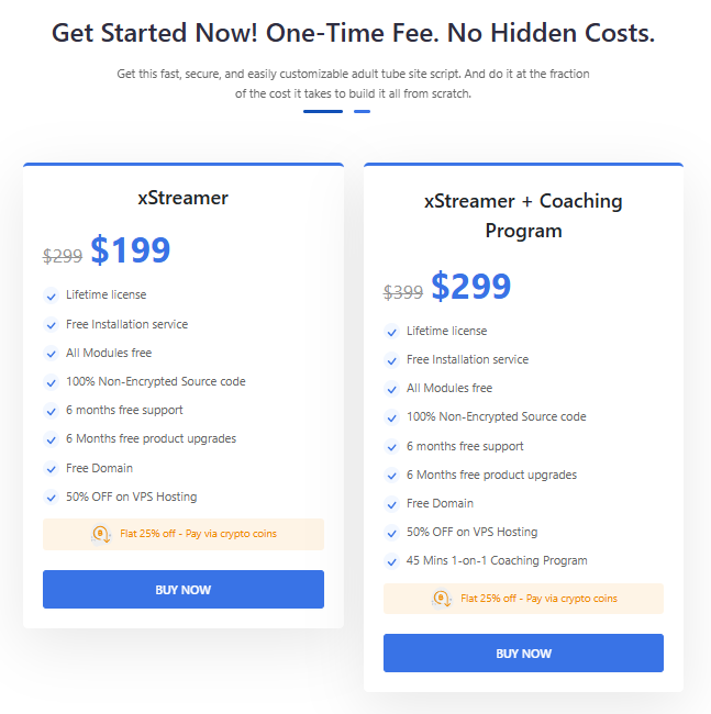 Pricing of xStreamer by Adent.io