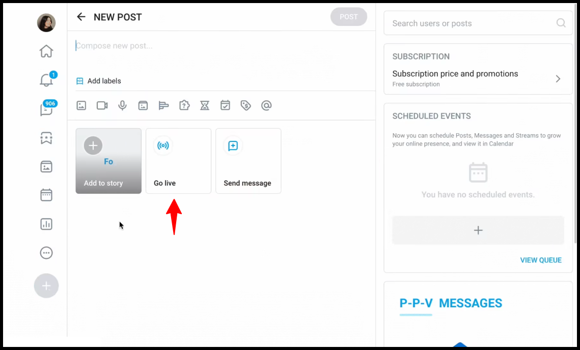 Screenshot of onlyfans with profile interface