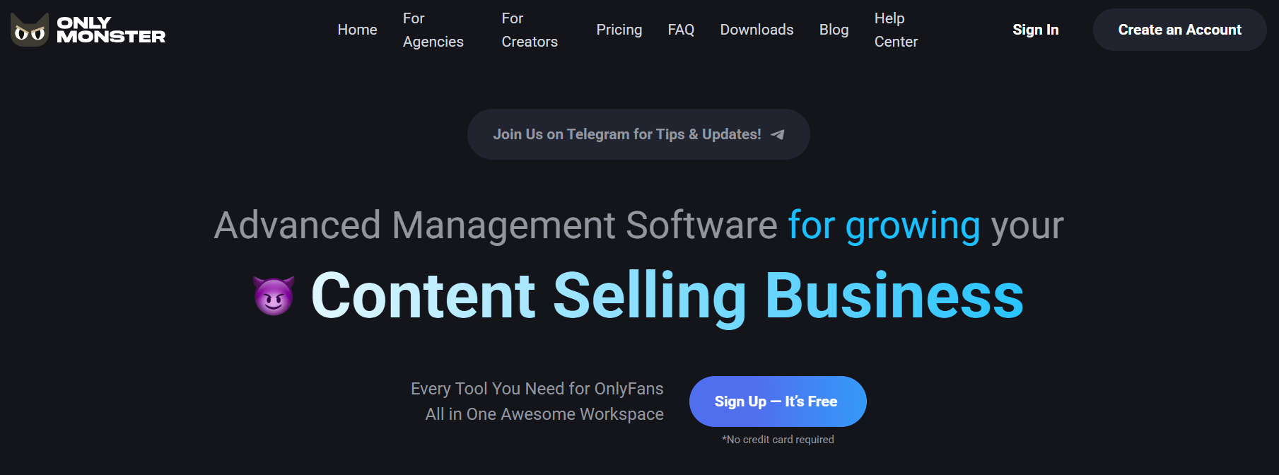 screenshot of onlymonster, a management and automation tools for onlyfans agency