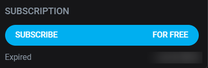 Subscription section showing a blue 'Subscribe for Free' button