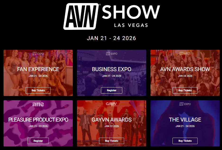 Screenshot of the AVN Adult Entertainment Expo, a major porn convention held every January