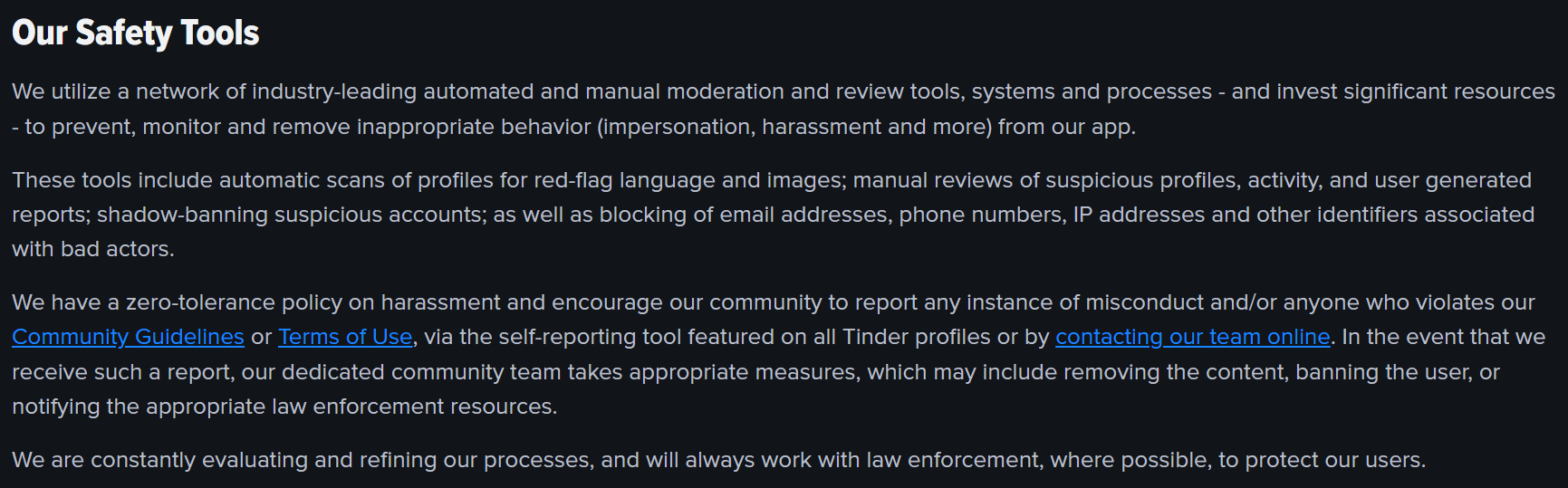 Tinder community guidlines