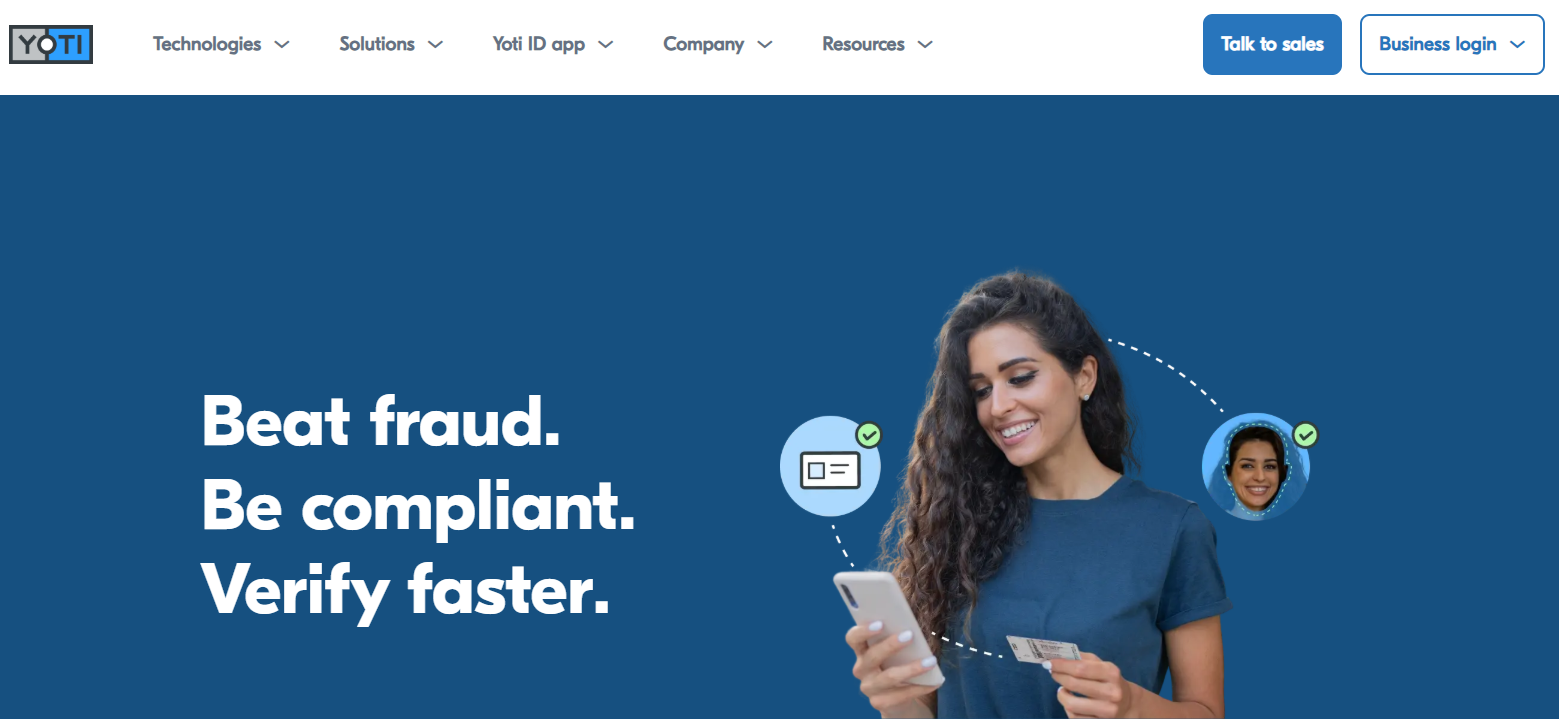 Yoti one of the best age verification software for adult sites 
