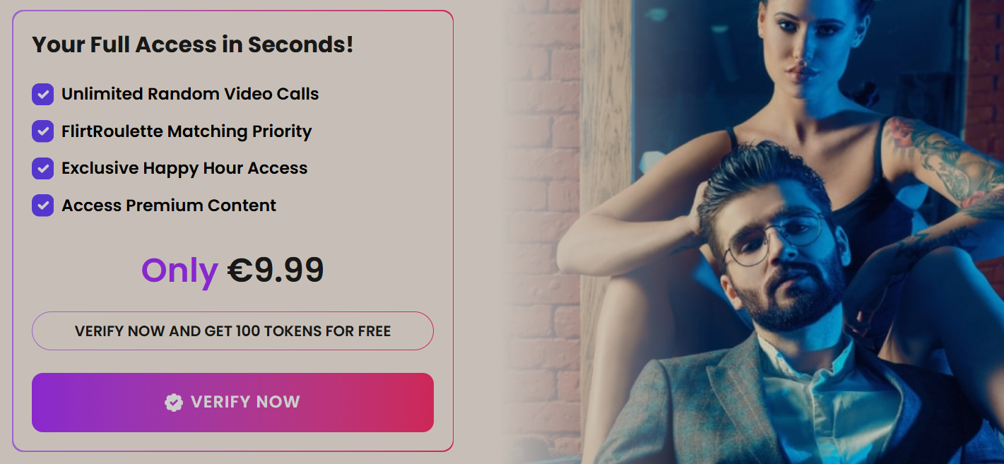flirtback subscription price just 9.99 euro per Month