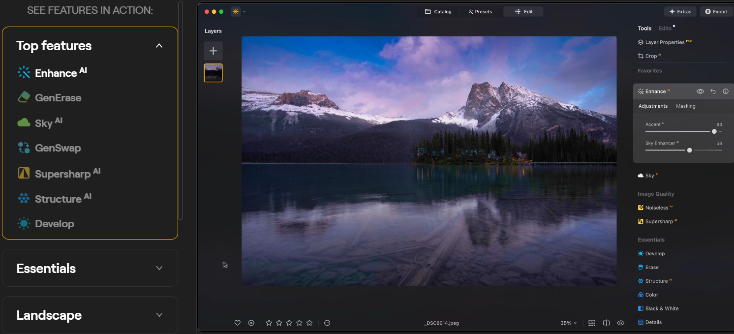 Luminar Neo AI Features for Editing AI Porn to make AI Porn videos