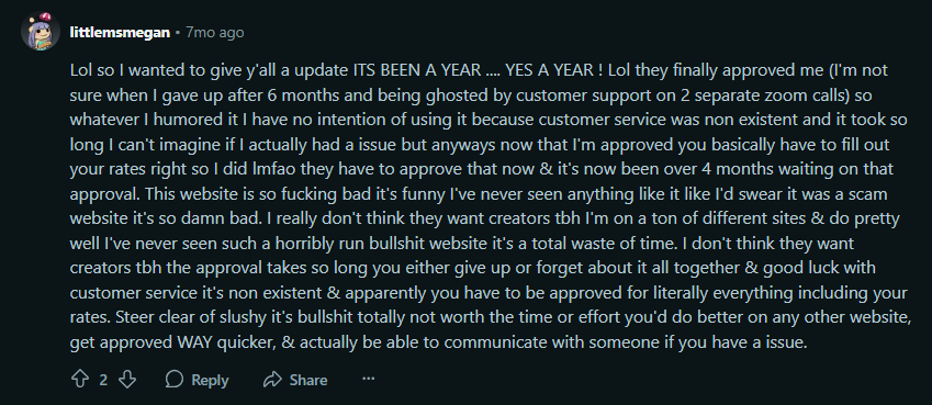 Reddit Discussion About Slow Approval and Content Uploading