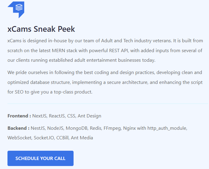 xCams by Adent.io uses advanced technologies like WebRTC, HLS, and Ant Media for real-time streaming.