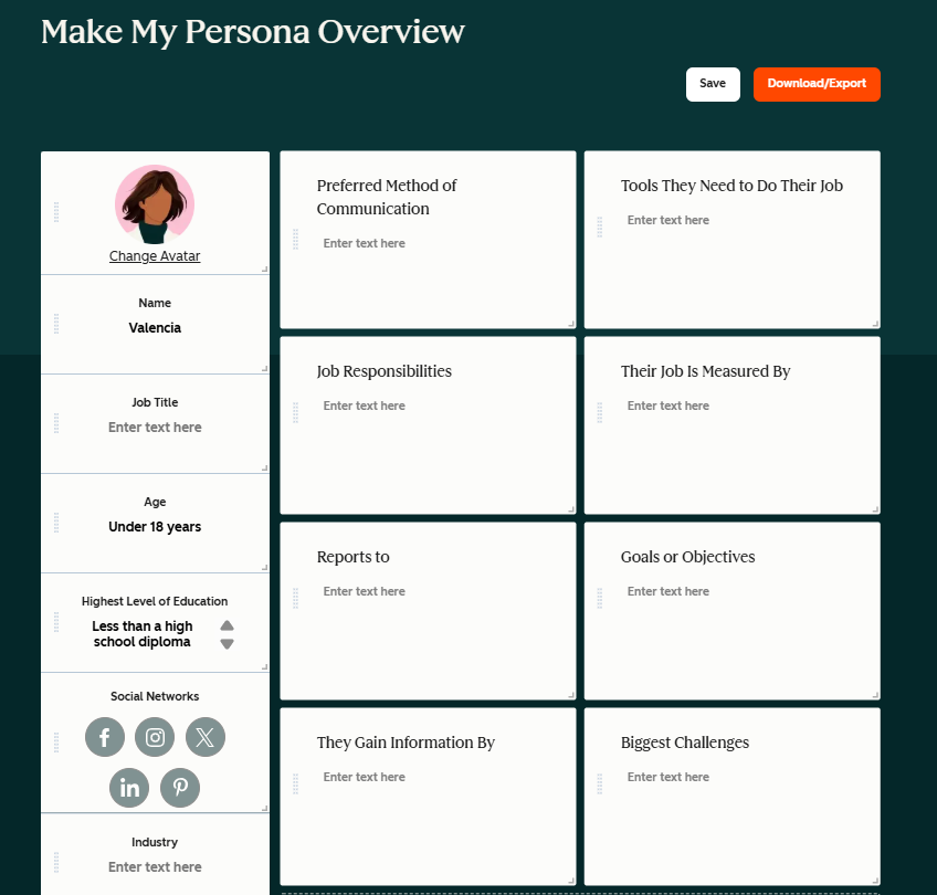 Screenshot of buyer personas from HubSpot for your adult toy business