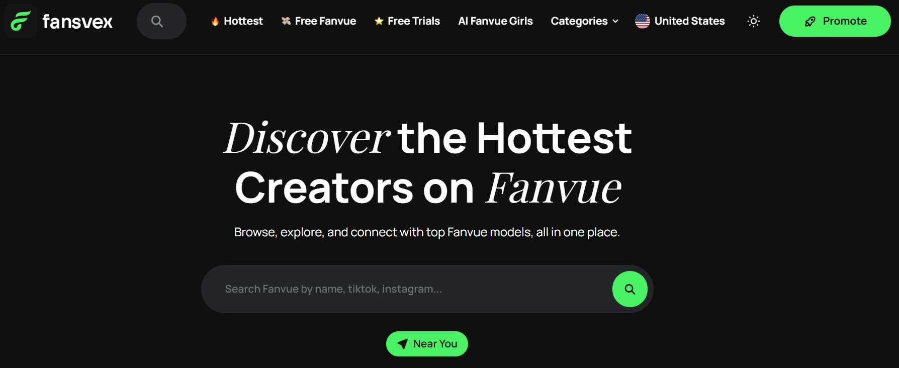 Fansvex, Search engine and directory for discovering Fanvue creators and their content