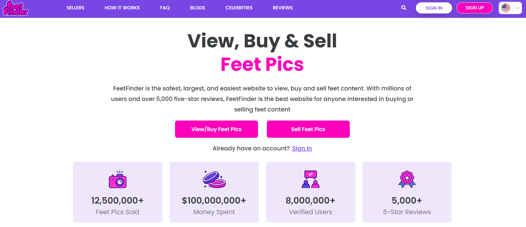 FeetFinder website to sell feet pictures online.