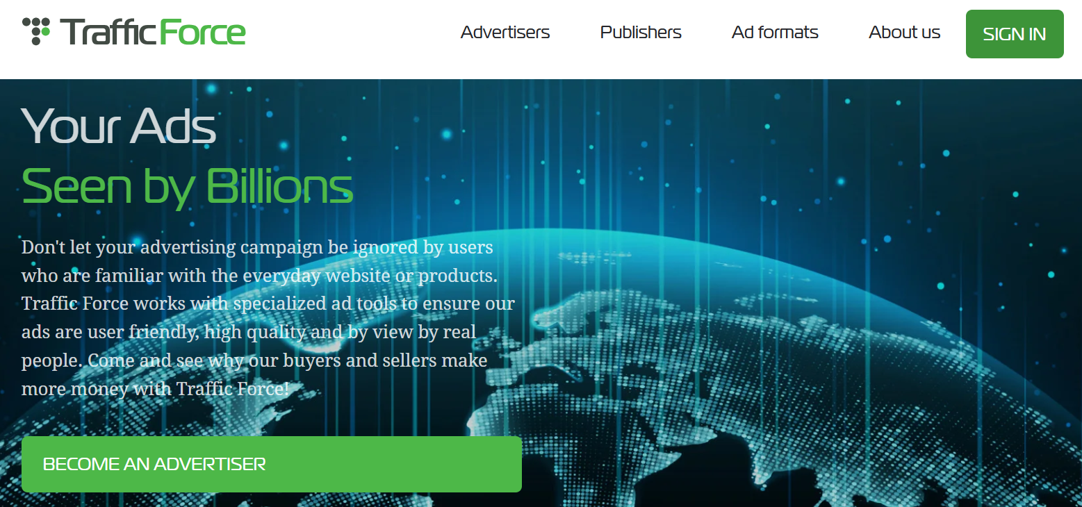 TrafficForce Adult Ad Network - Premium Traffic Monetization Platform