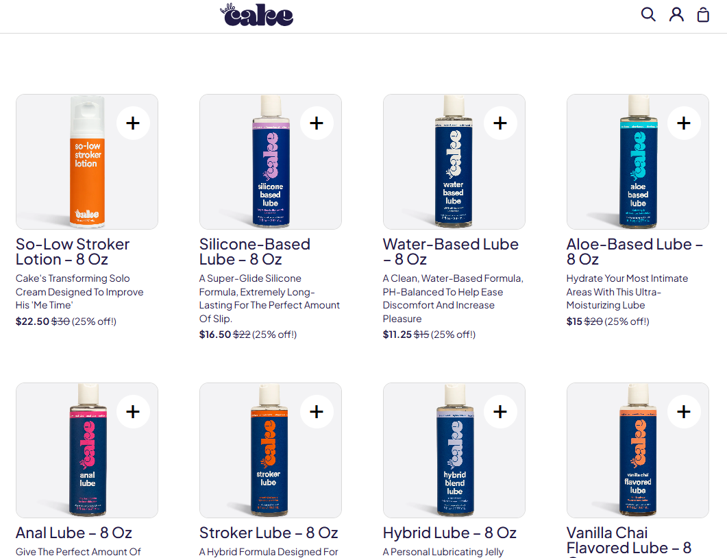 Cake’s Lubricant Collections