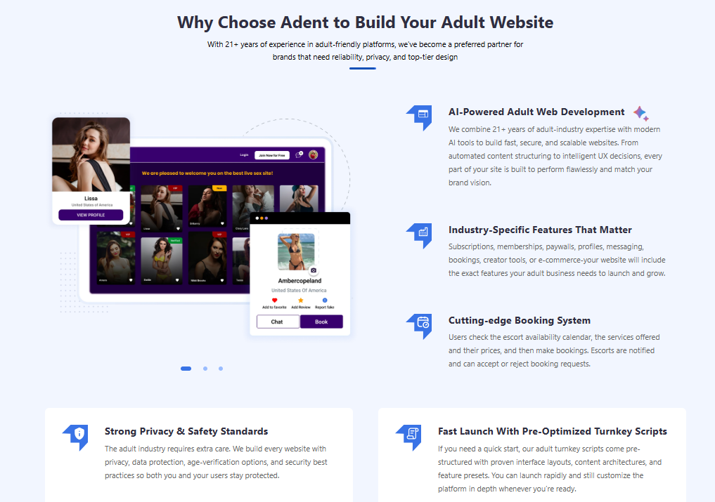 Adent.io - Leading Adult Website Developer