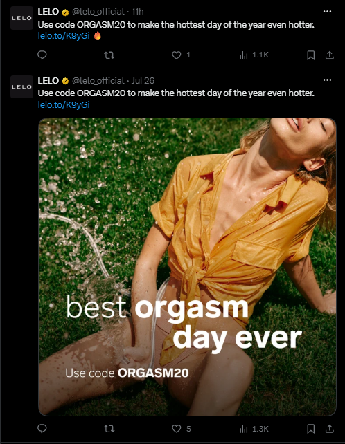 Lelo Official X Page for Brand Updates