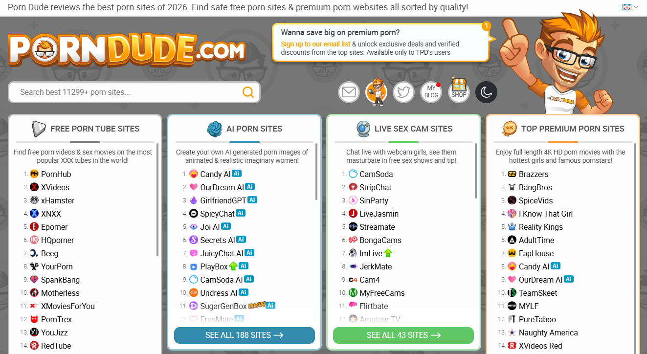 ThePornDude - Top Reputed Adult Directories