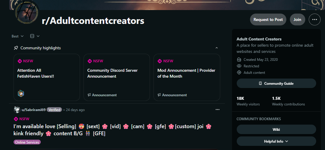 r/AdultContentCreators - A community where creators share content with niche adult audiences.