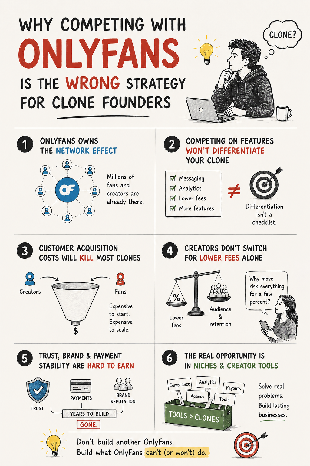 Infographic on Strategic Mistakes OnlyFans Clone Founders Make