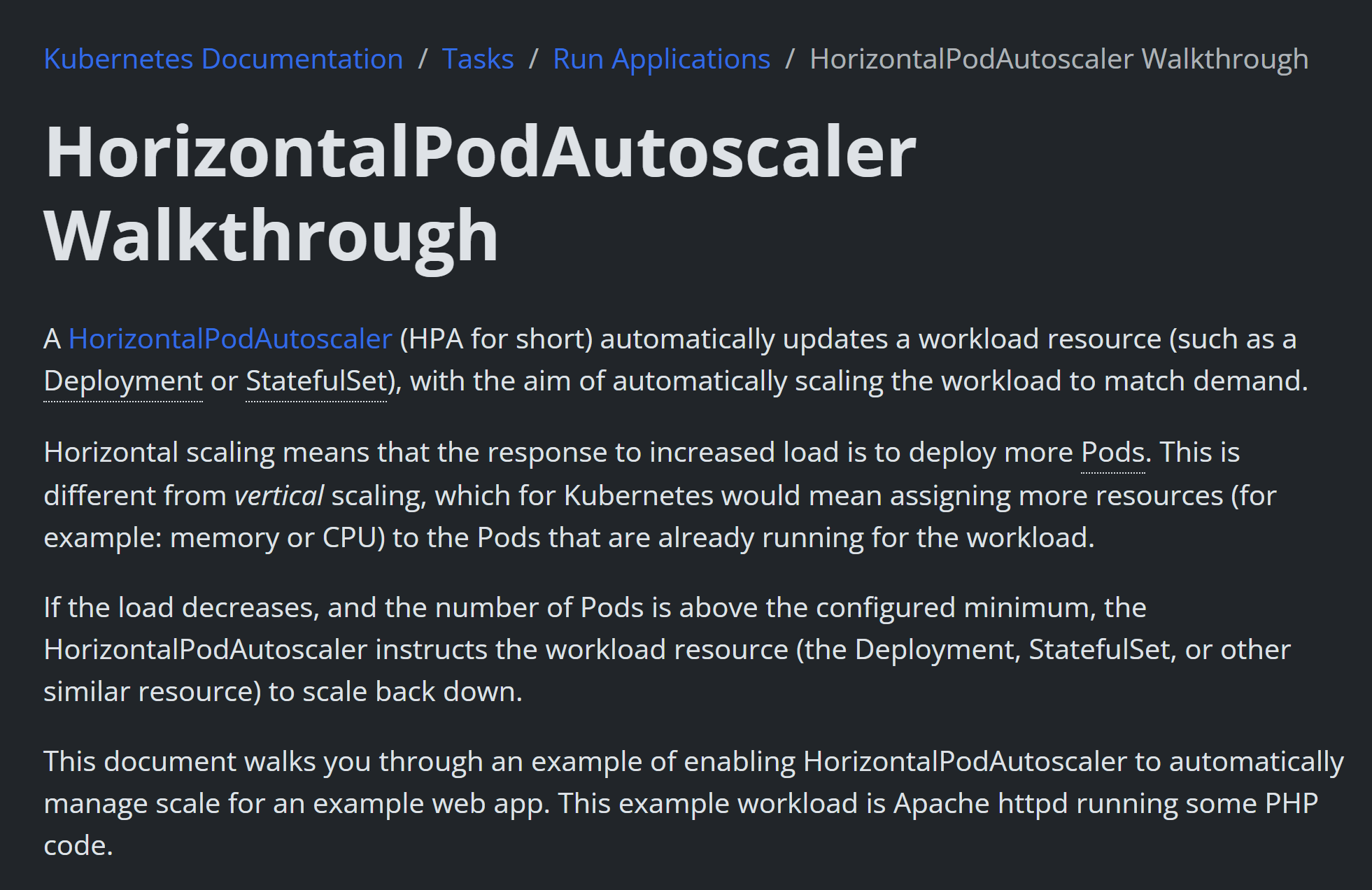   Kubernetes Horizontal Pod Autoscaler Overview 