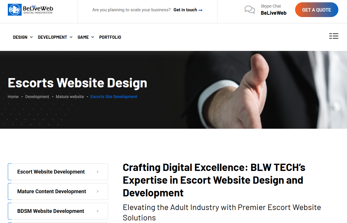 BLW Tech for End-to-End Escort Website Management 