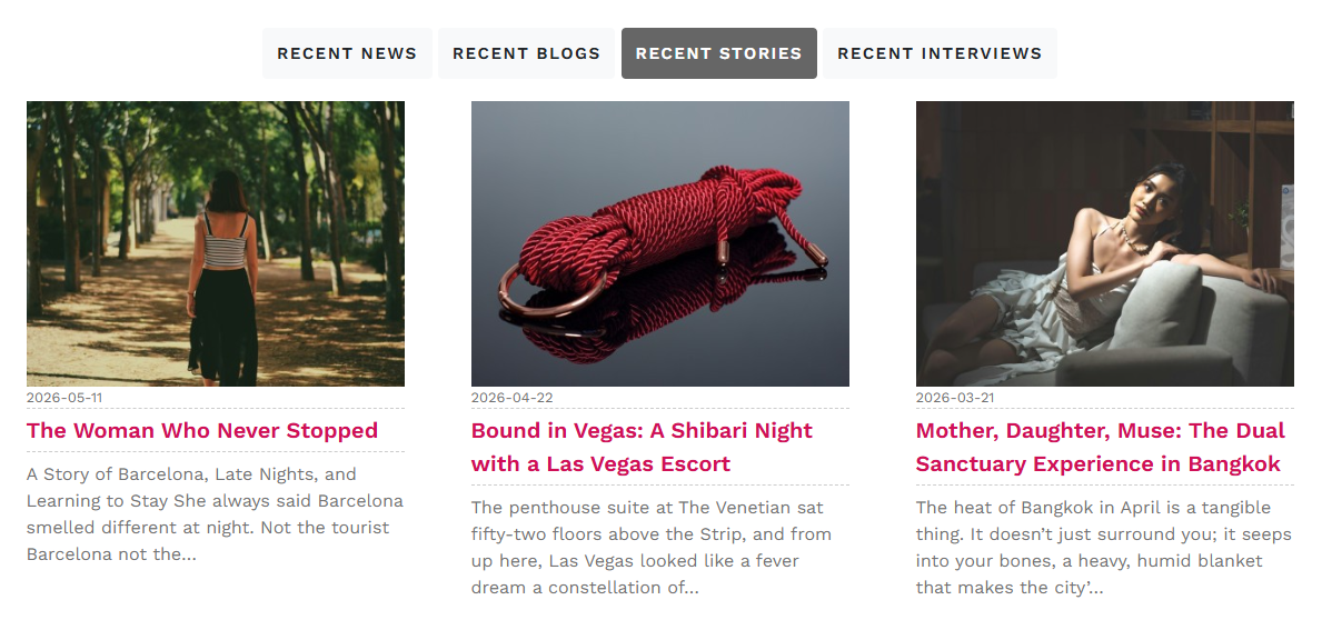Escort Ads Content Hub Featuring Diverse Editorial Categories 