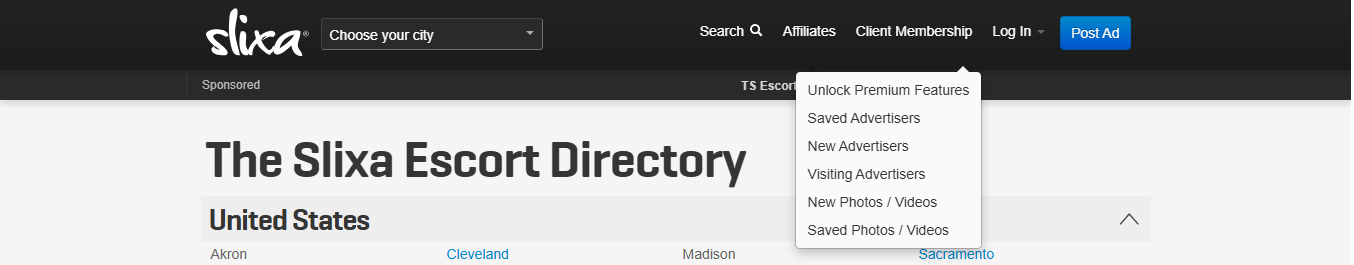 Example of Premium Subscription for Clients on an Escort Directory
