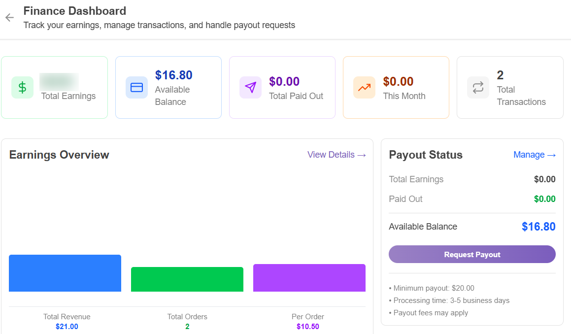 Demo of the Finance Dashboard for Models from xFans by Adent